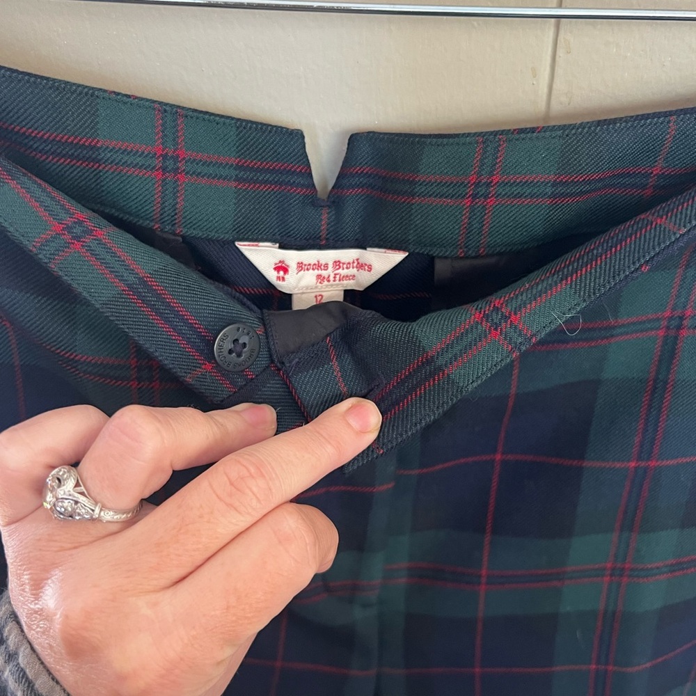 Brooks Brothers Green and Red Plaid Cropped Pants
